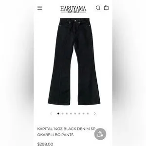 kapital フレアデニム ブラック OKABELLBO 14oz Denim 5P OKABELLBO “Black”